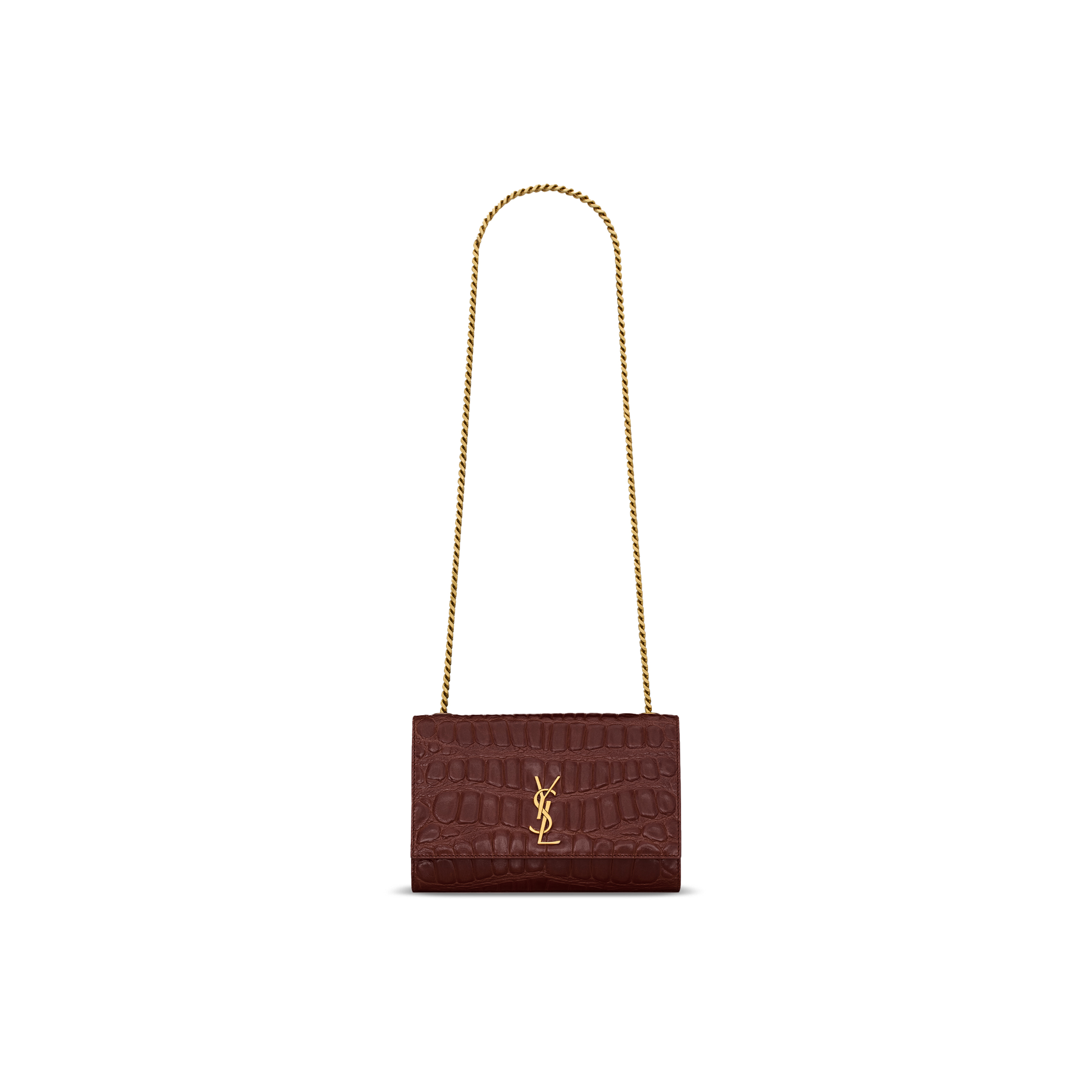 YSL NEW KATE SMALL IN CROCODILE EMBOSSED LEATHER 851504 (20*13*5cm)